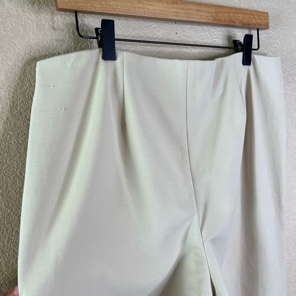 Vince Cropped Flared Trouser Pants Womens XL Cream Beige Flat Front Side Zip NWT - Picture 10 of 15
